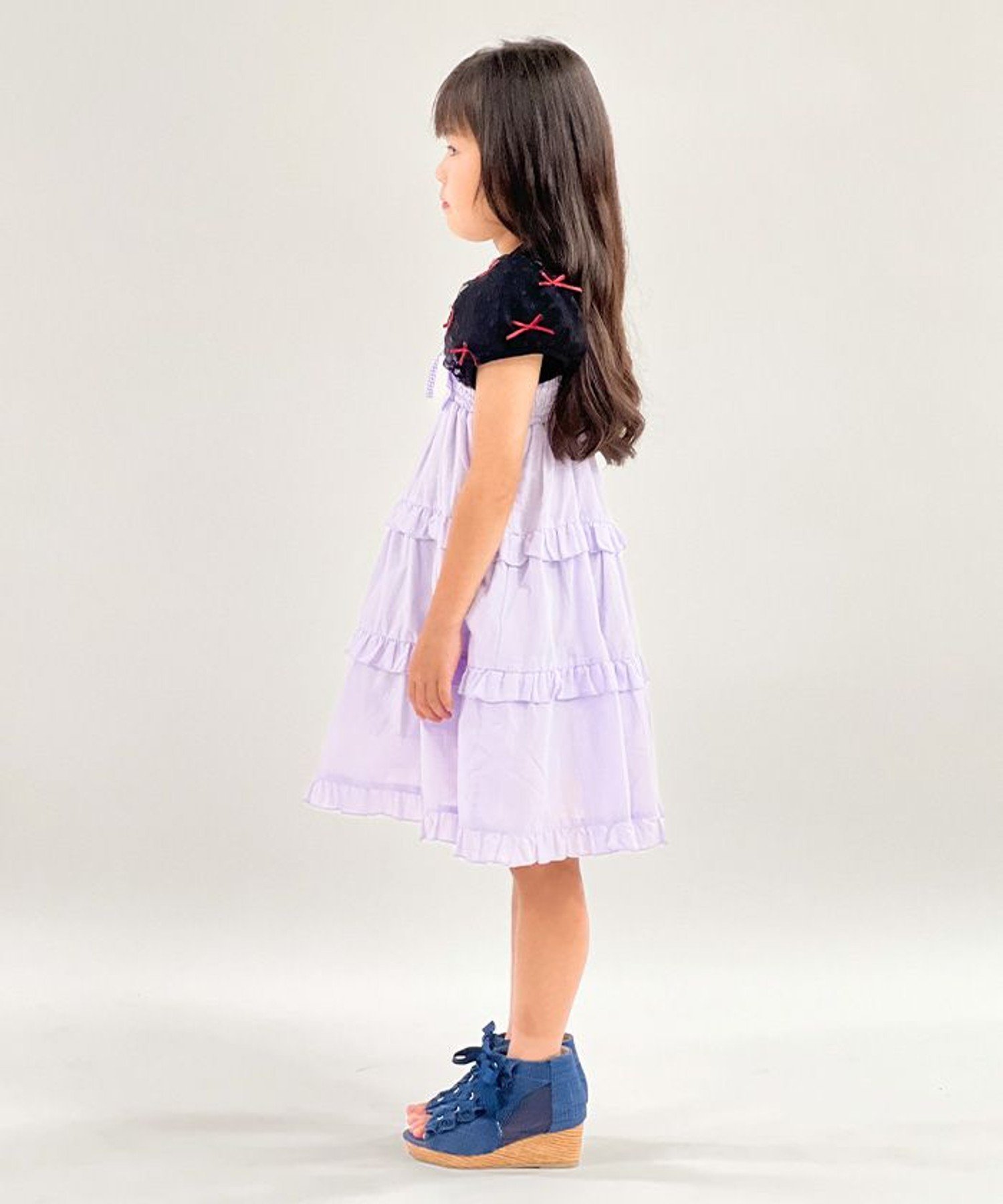 Платье из хлопка, растягивающегося в двух направлениях Axes femme kids, Lavender — фото 2