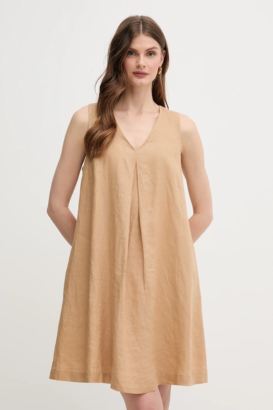 

Льняное платье United Colors Of Benetton, бежевый
