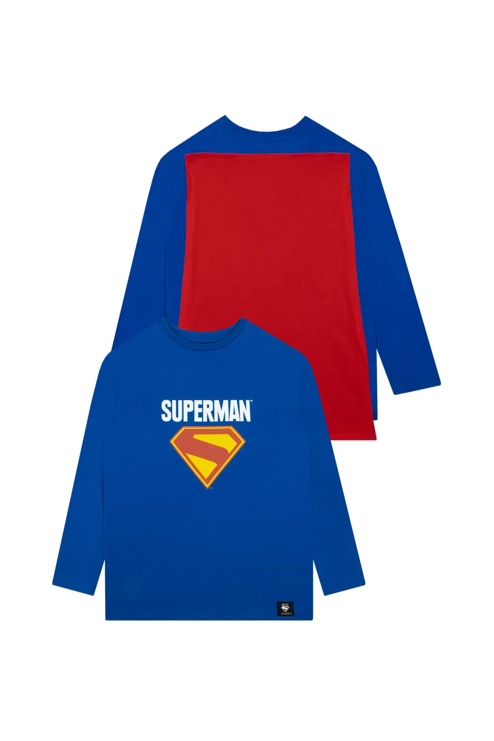 Футболка с длинным рукавом Superman с отстегивающимся плащом DC Comics, синий