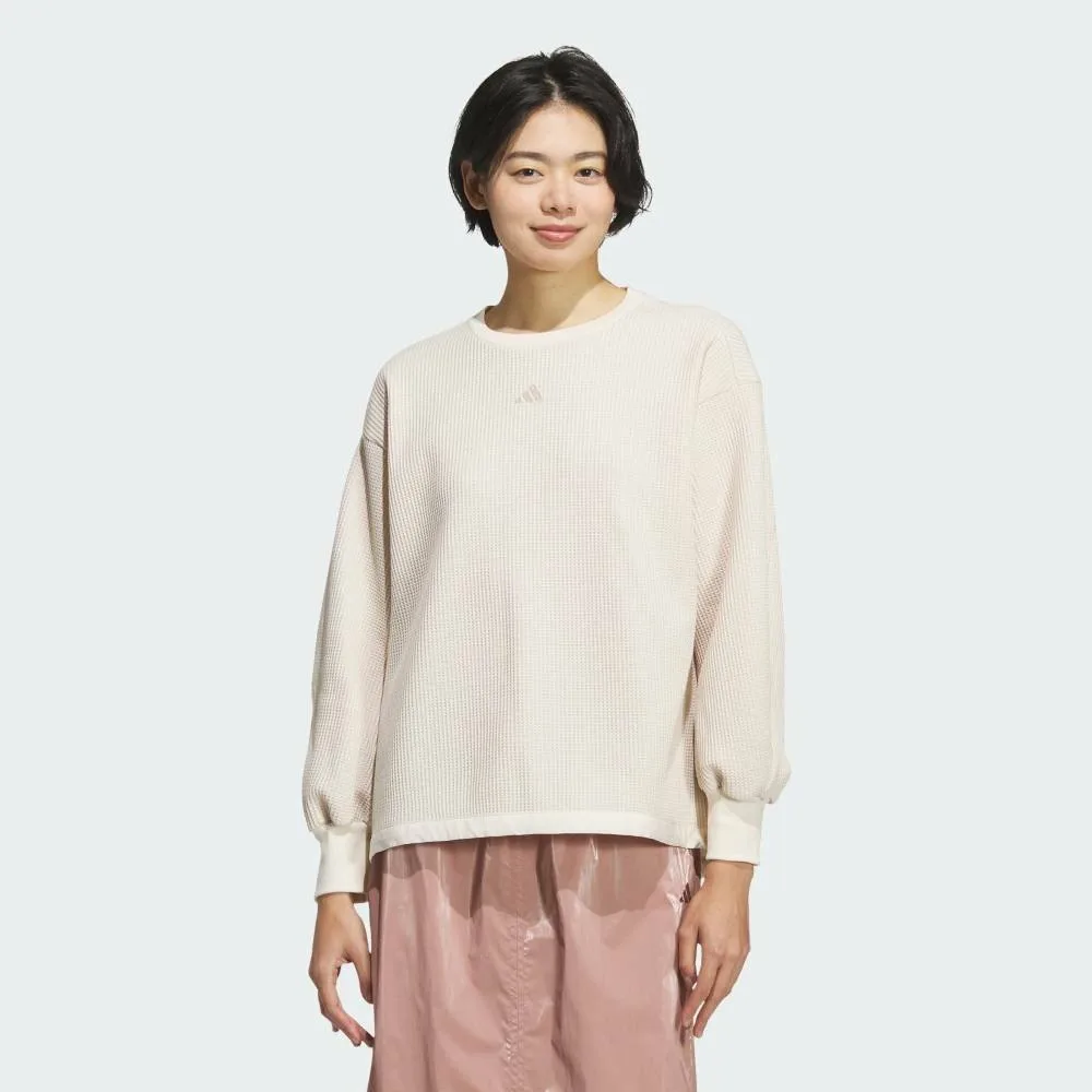 Футболка Luxflow All Days свободного кроя из вафельного флиса Adidas, white