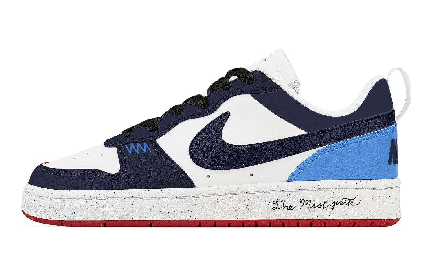 Nike Court Borough Blue Obsidian устойчивые к истиранию и скольжению низкие кроссовки для скейтбординга Unisex белый синий черный