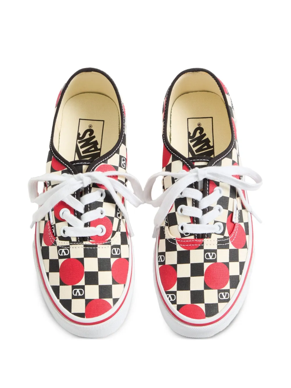 Кроссовки в клетку из коллаборации с Vans VALENTINO GARAVANI, нейтральный — фото 3
