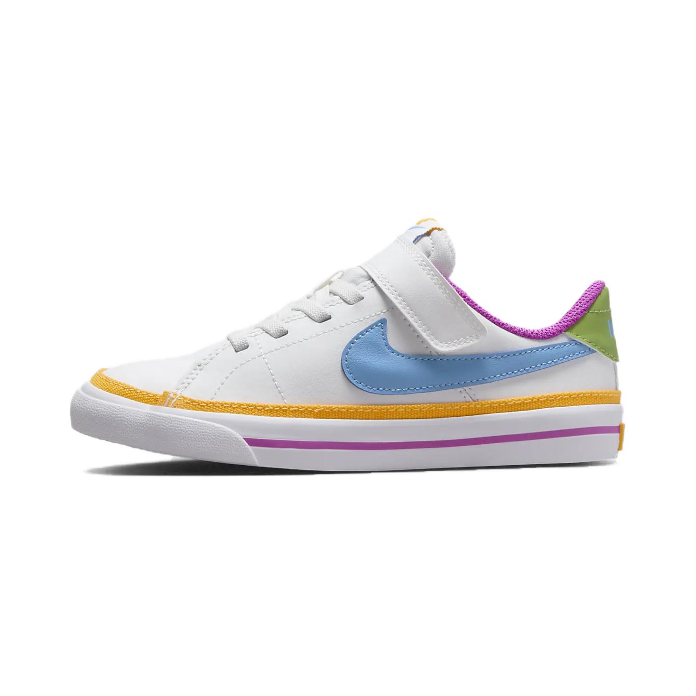 

Кроссовки Nike Court Legacy Lift PS 'White Multi-Color', цвет Peak White/Chlorophyll/University Blue