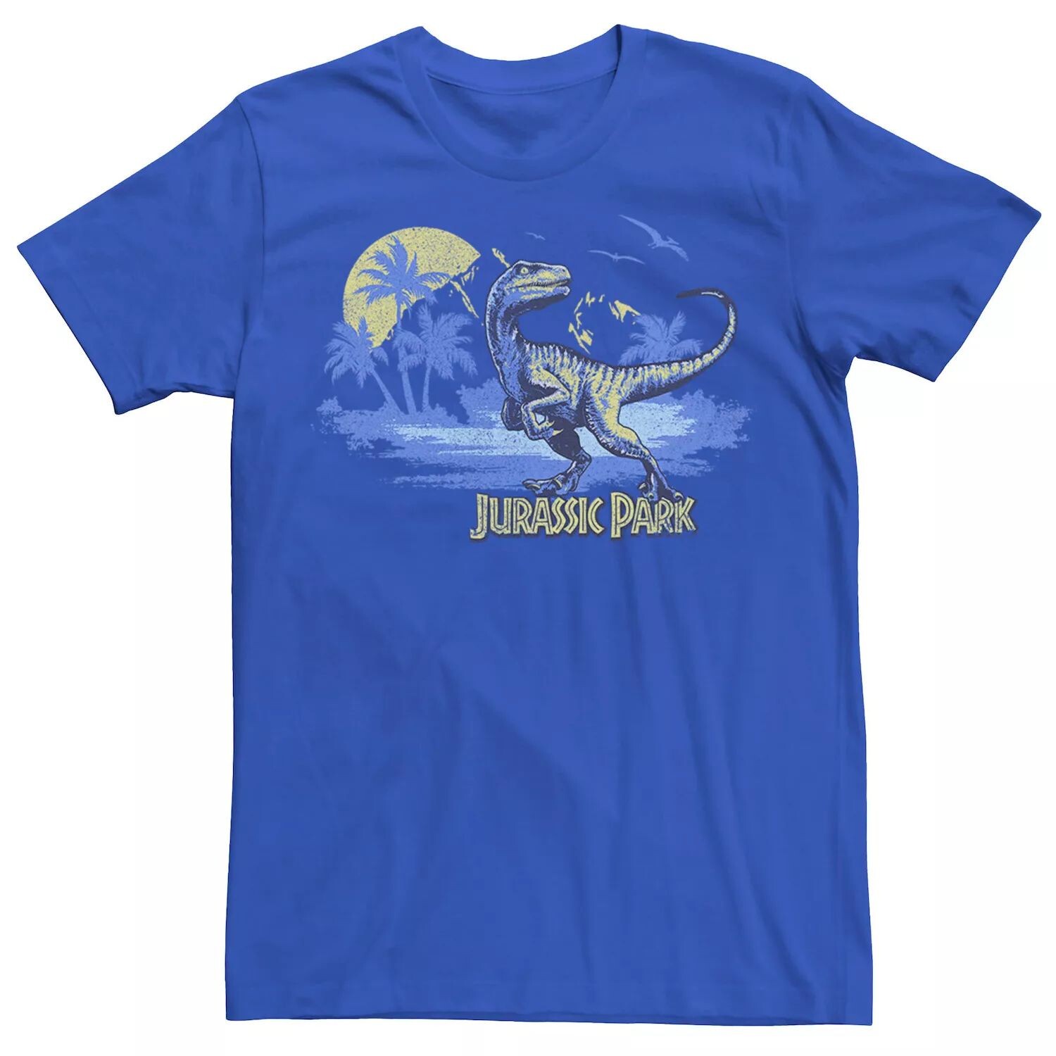 

Мужская футболка с потертостями и портретом Raptor Jurassic Park
