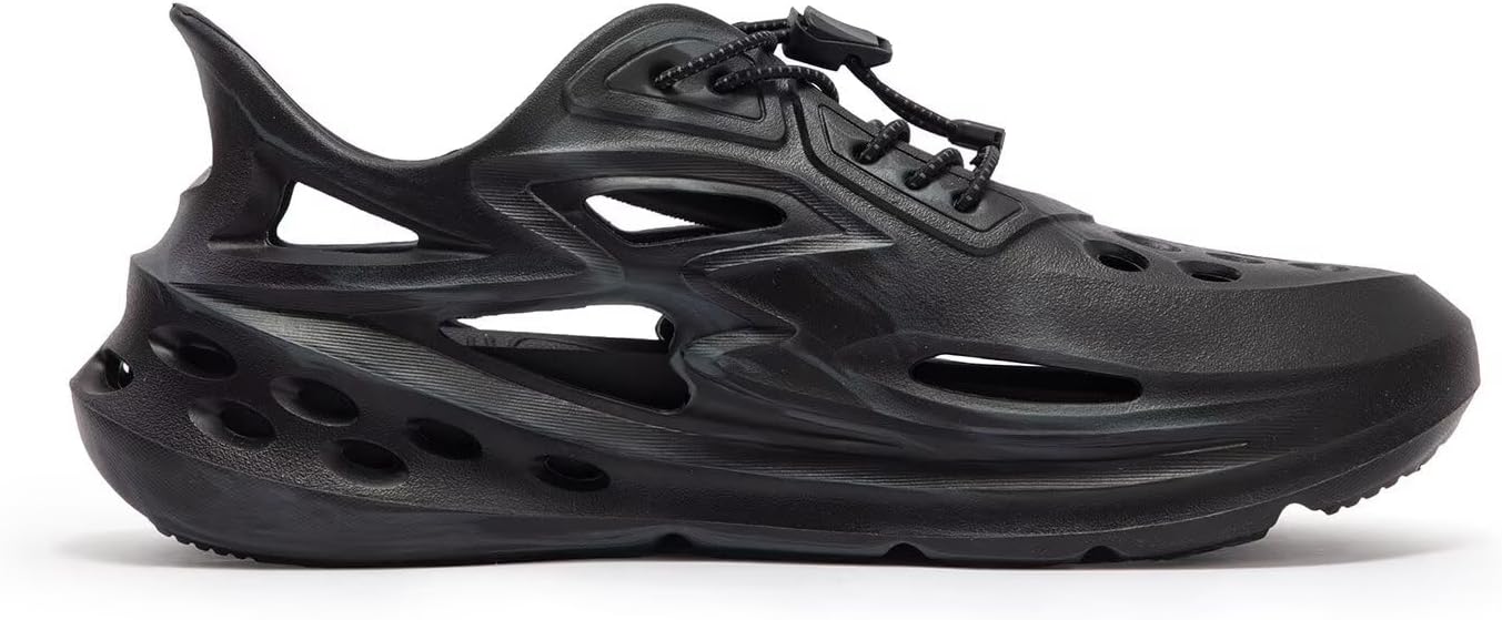 Мужские сабо 361 Big3 Foam Runners, легкая водная обувь, пенные сандалии с мягкой подошвой для пляжа, нескользящие с закрытым носком, классические кроссовки для душа, зала и прогулок 361°, черный/серый — фото 4