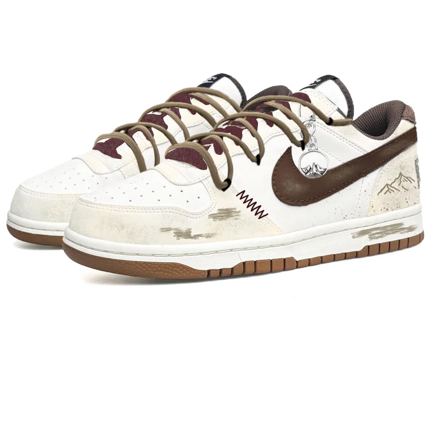 Кроссовки кожаные Nike Big Light Brown — фото 4