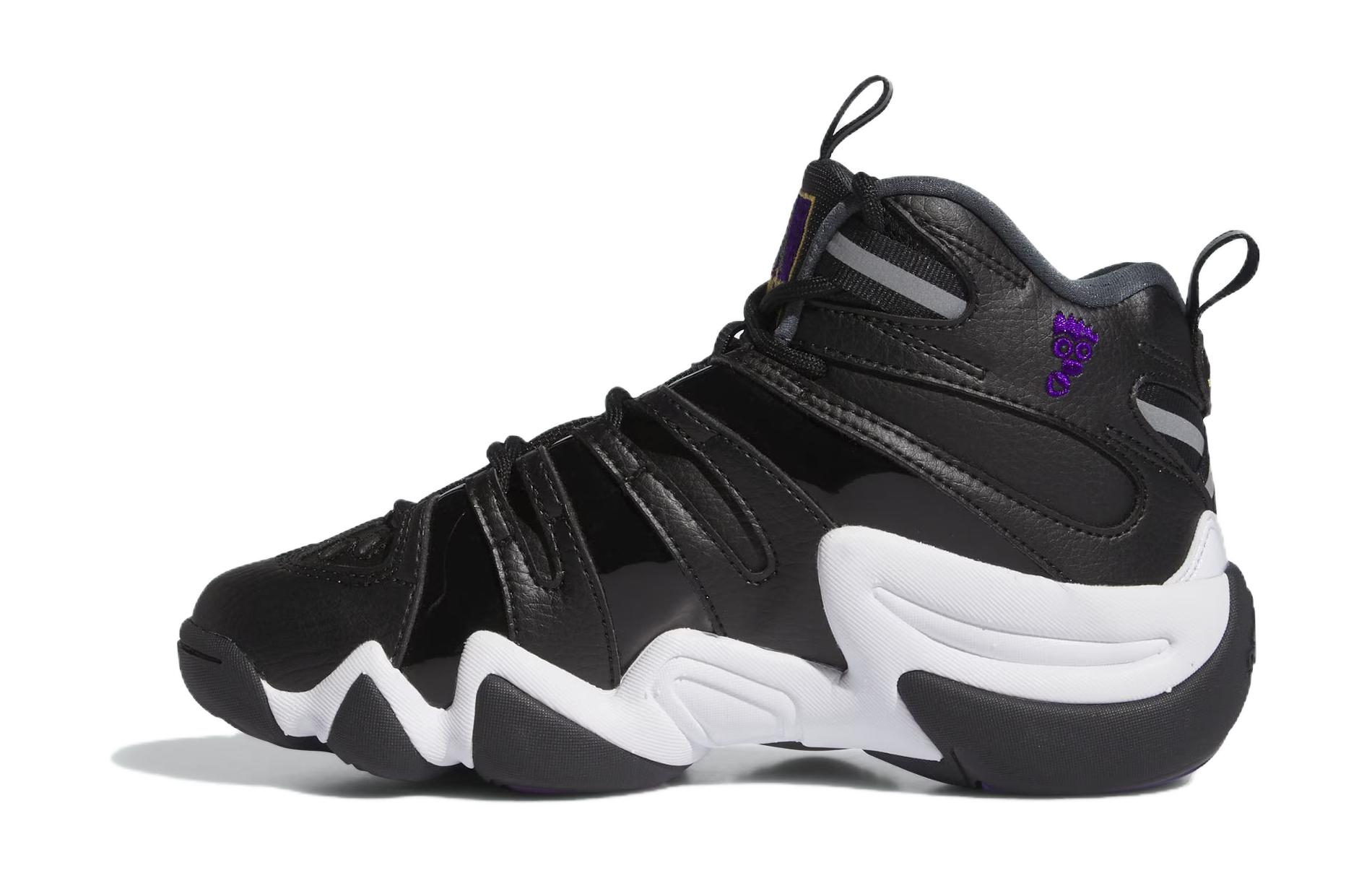 Adidas Crazy 8 Core Black Regal Purple Cloud White GS Adidas Originals, Чёрный Белый — фото 2