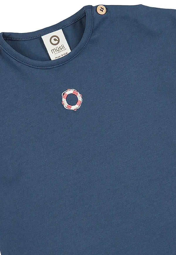 Футболка Baby und kleinkindzubehör 1511101300 print t-shirt Müsli By Green Cotton, темно-синий — фото 3