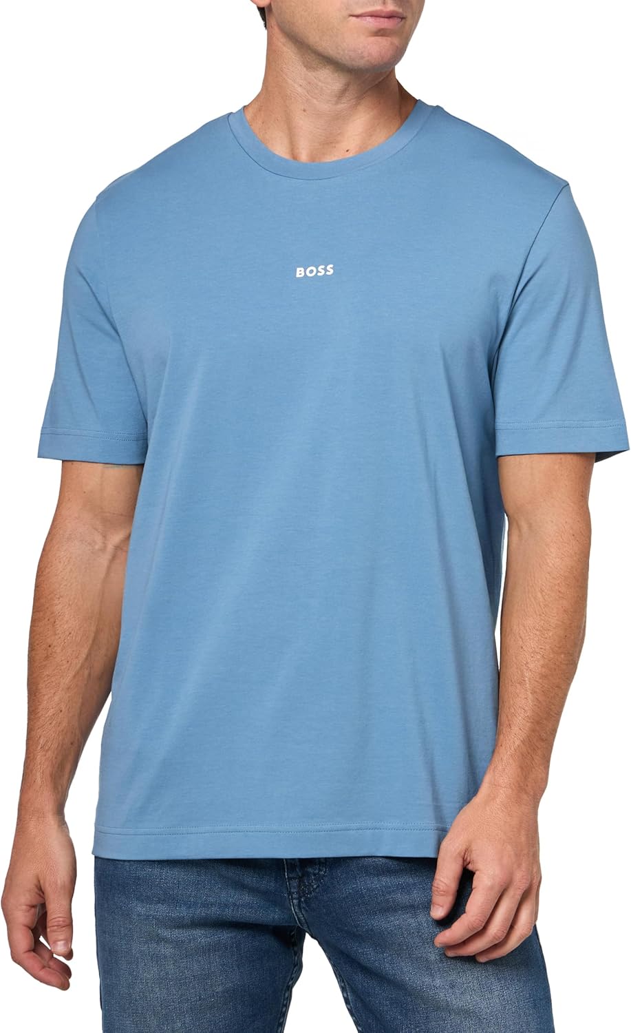 

Мужская хлопковая футболка BOSS с логотипом на груди, стандартного кроя, Quartz Blue Fade, Синий, Мужская хлопковая футболка BOSS с логотипом на груди, стандартного кроя, Quartz Blue Fade