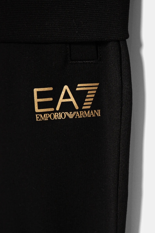Детский хлопковый спортивный костюм Ea7 Emporio Armani, черный — фото 4