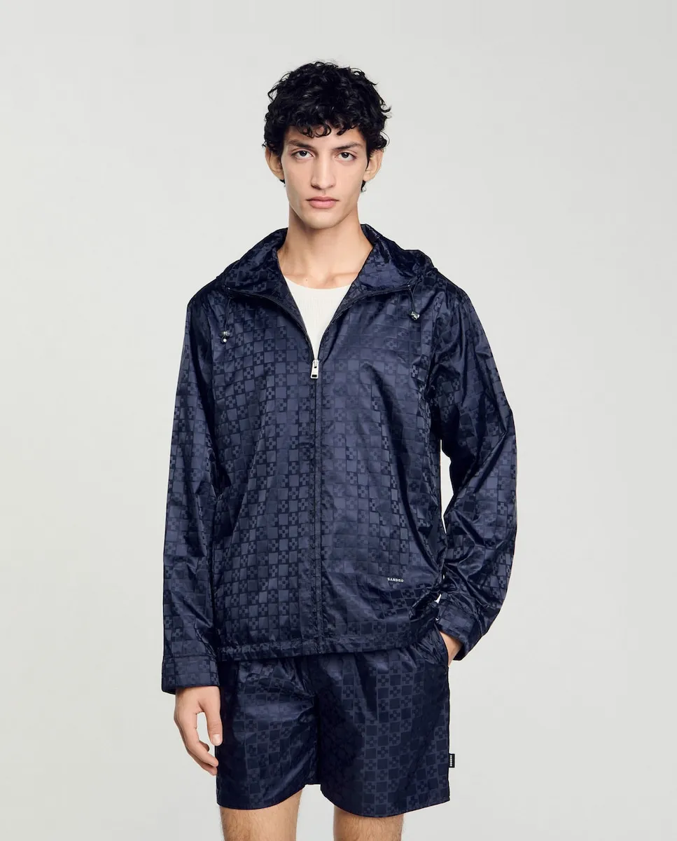 

Мужская нейлоновая куртка Square Cross Sandro, синий