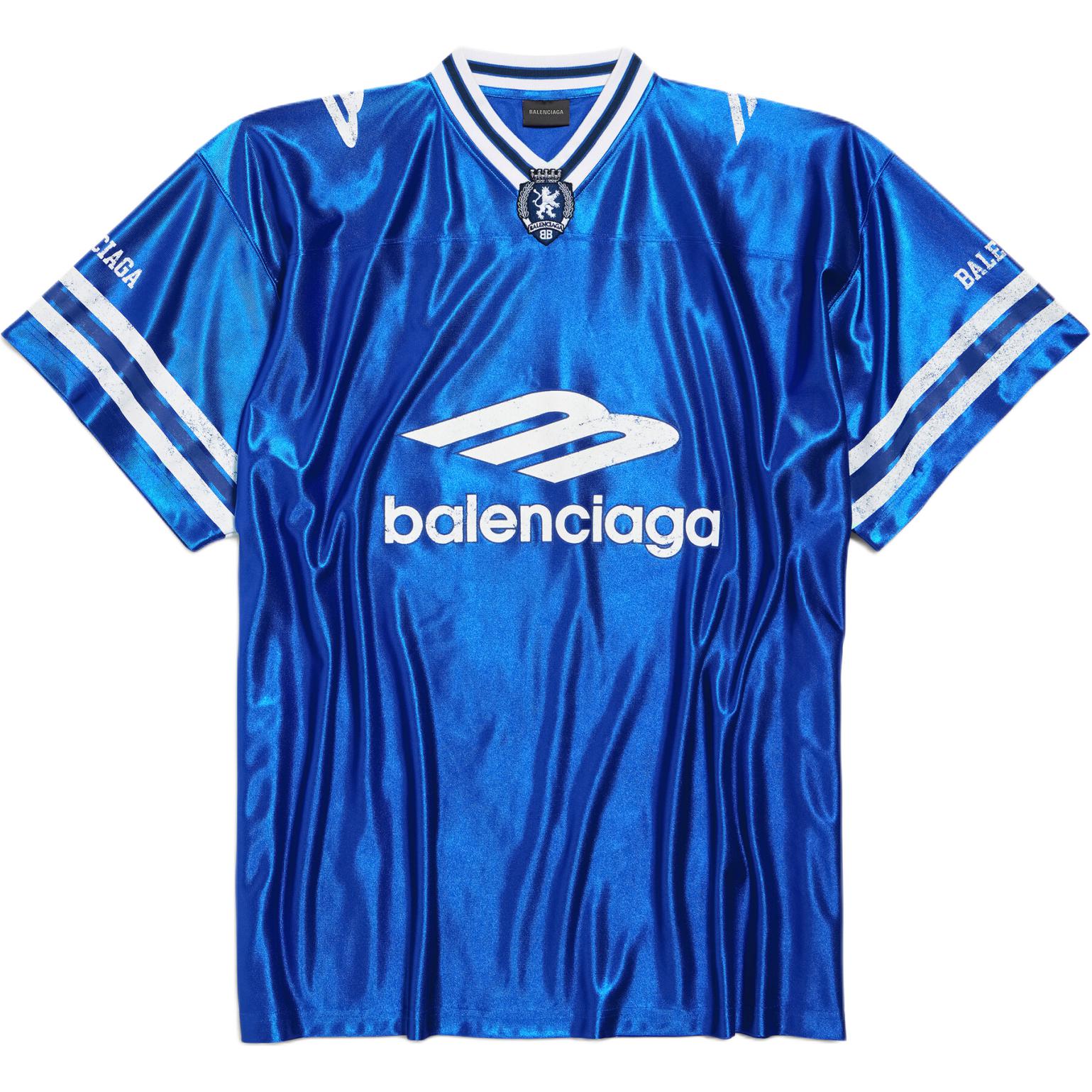 

Футболка свободного кроя FW25, мужская Balenciaga, royal синий/белый