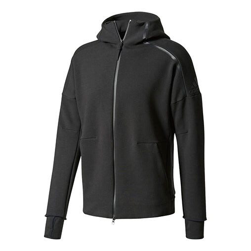 

Куртка Men's adidas Logo Knit Black Hooded Jacket, черный