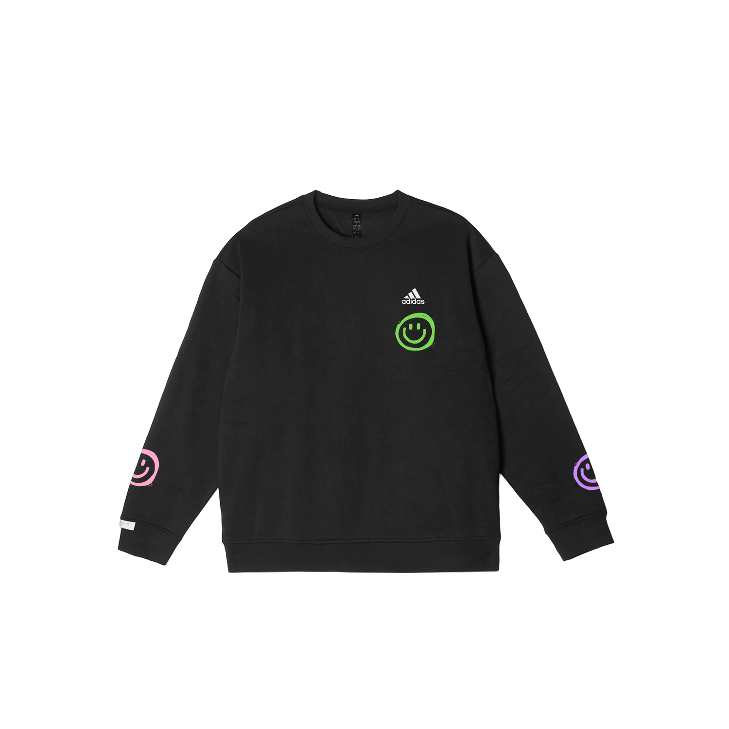 

Adidas Толстовки LABEL унисекс, черные, с круглым вырезом, средней толщины