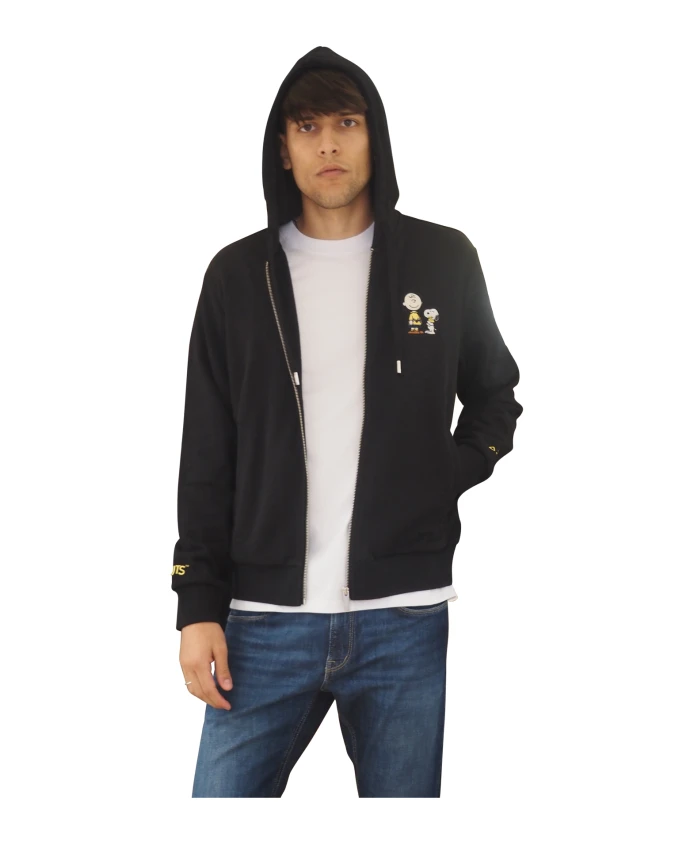 

Хлопковая толстовка на молнии с изображением персонажей мультфильма «Арахис» Sun68, черный