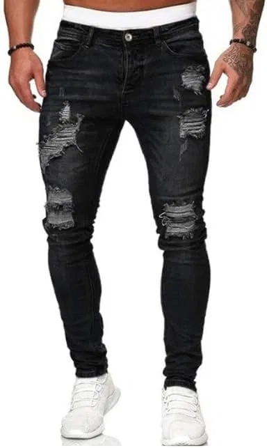 Джинсы скинни рваные, Deep Wash