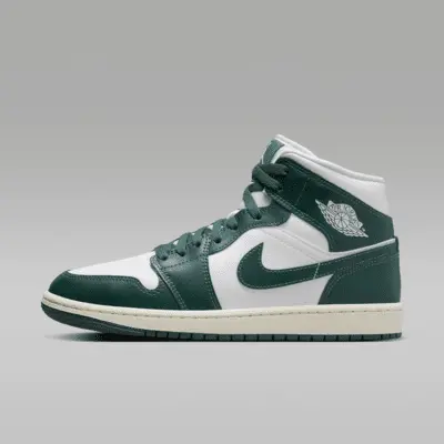 

Кроссовки Jordan Air 1 Mid, цвет White/Sail/Oxidized Green