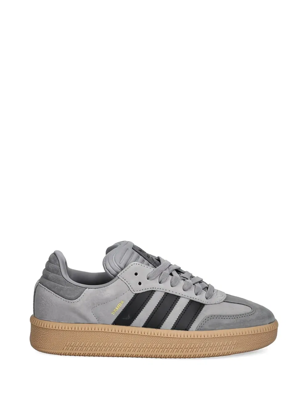 Кожаные кроссовки Samba XLG на шнуровке Adidas Kids, серый — фото 2