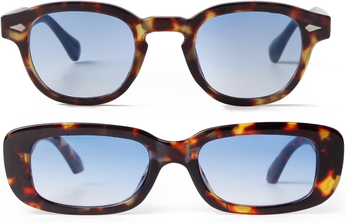 

Солнцезащитные очки ADE WU в стиле ретро, ​​круглые и прямоугольные, для женщин и мужчин, в черепаховой оправе, с синими тонированными линзами, унисекс, стильные, с защитой UV400