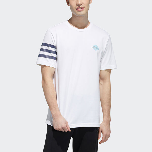 Футболка neo casual sports round neck short sleeve white Adidas, белый — фото 2