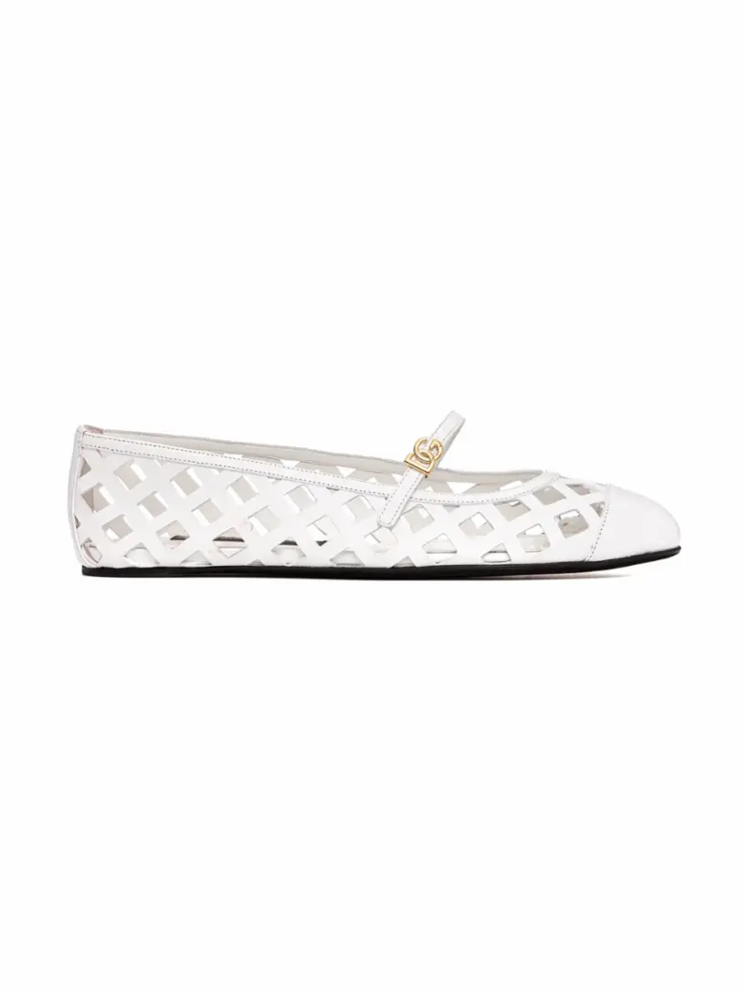 

Кожаные балетки DG Dolce&Gabbana, белый