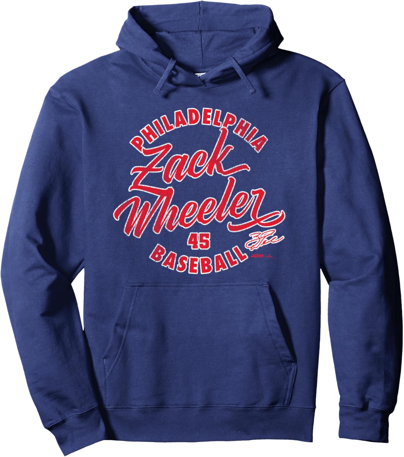 

Худи с винтажным курсивным шрифтом Zack Wheeler Philadelphia Baseball MLBPA, синий, размер S Ryno Sports