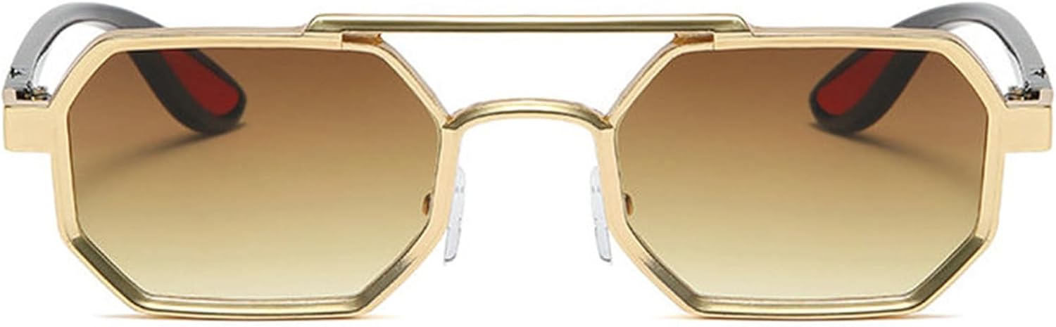 

Солнцезащитные очки Helena Square для женщин и мужчин, ретро, ​​восьмиугольные металлические солнцезащитные очки, винтажные многоугольные очки с защитой от УФ-излучения UV400, C8