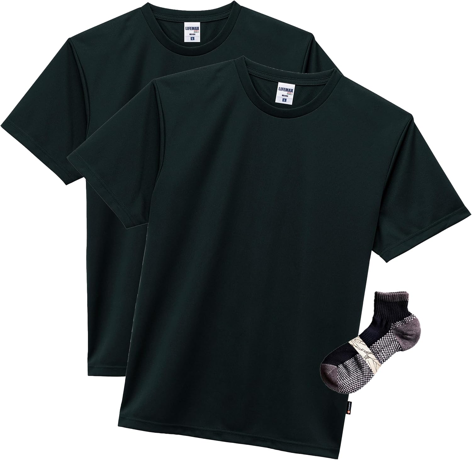 

Футболка LIFEMAX унисекс для взрослых (обработка полизином для предотвращения запаха пота), черный