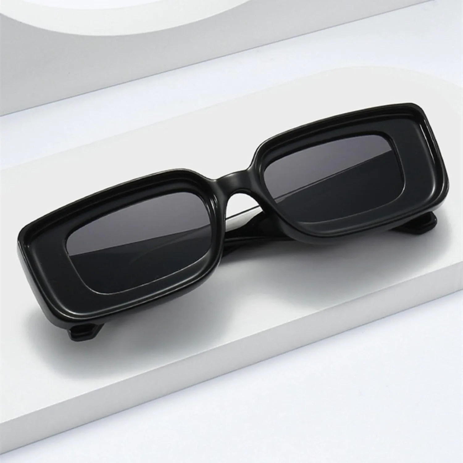 

Солнцезащитные очки прямоугольной формы для женщин конфетных цветов, винтажные мужские солнцезащитные очки в стиле панк цвета шампанского TVTBBVV, White Gray