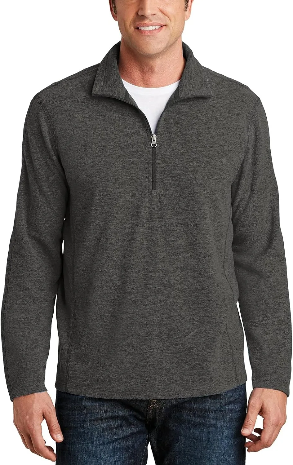 

Толстовка JustBlanks с молнией на половину, Heather Microfleece