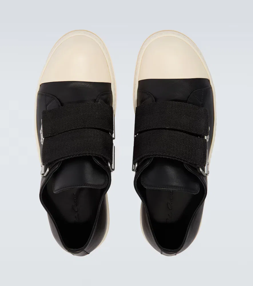 Кожаные кроссовки с низким ремешком Rick Owens, черный — фото 4