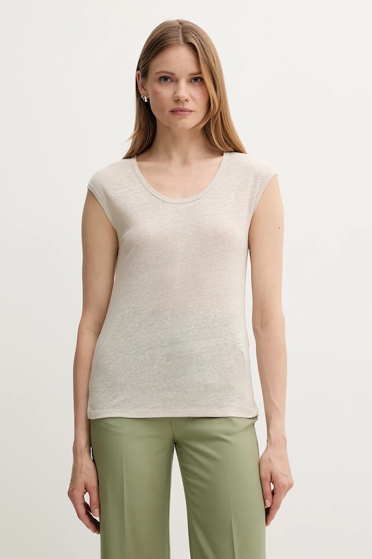 

Льняная футболка United Colors Of Benetton, бежевый