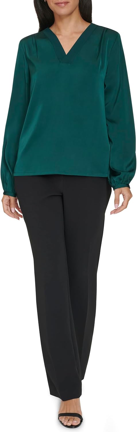 

Женская блузка Calvin Klein с V-образным вырезом и длинным рукавом, Malachite