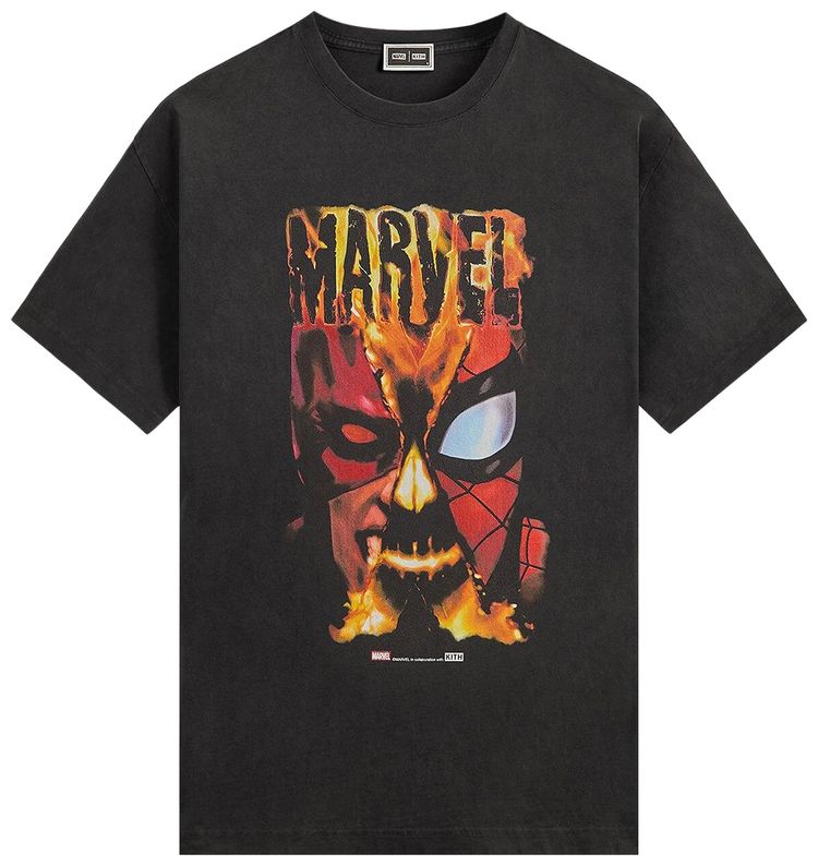 

Винтажная футболка Kith x Marvel, черная, Черный, Винтажная футболка Kith x Marvel, черная