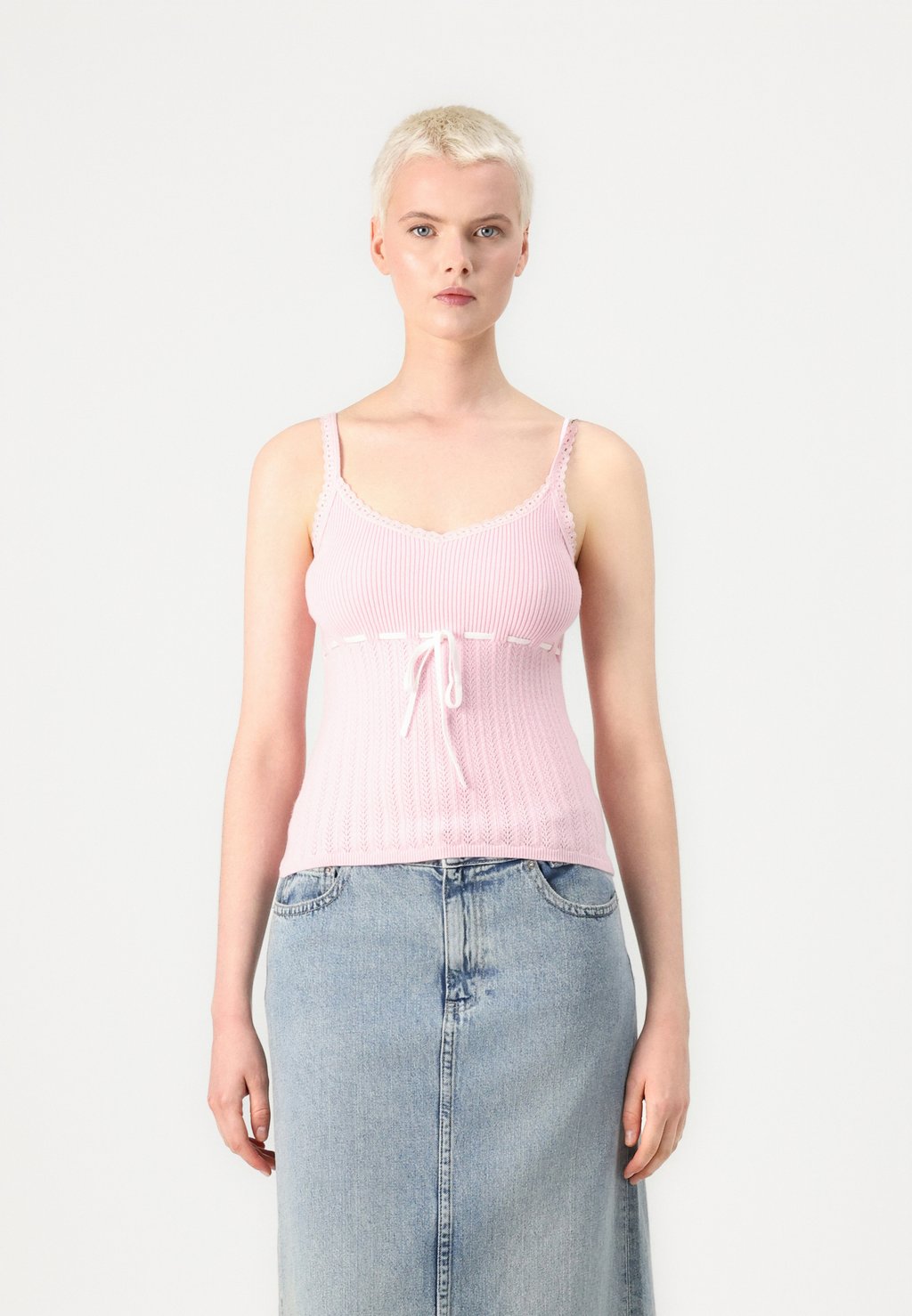

Топ BARE CONTRAST TANK Hollister Co., светло-розовый