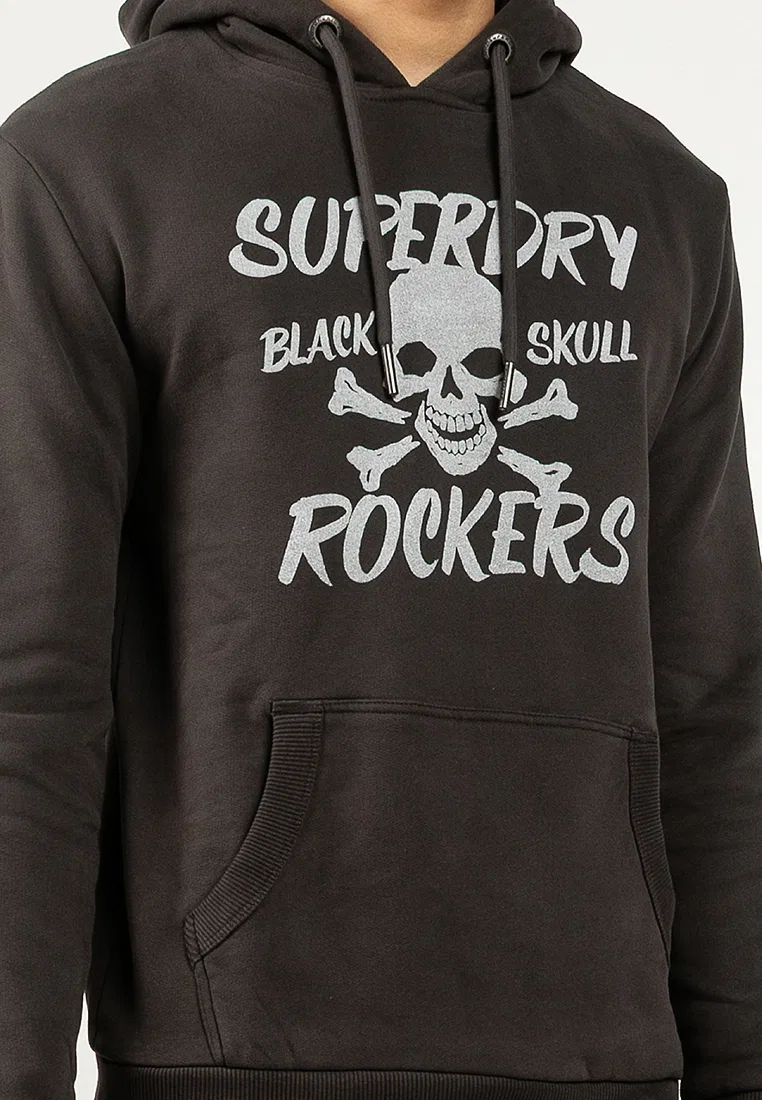Толстовка с капюшоном, черная, Skull Superdry — фото 3