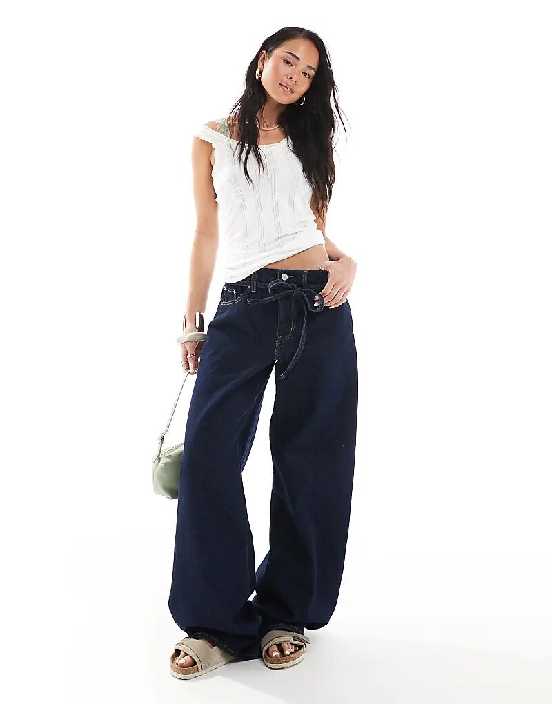 

Джинсы Levi's XL прямого кроя свободного кроя темно-синего цвета