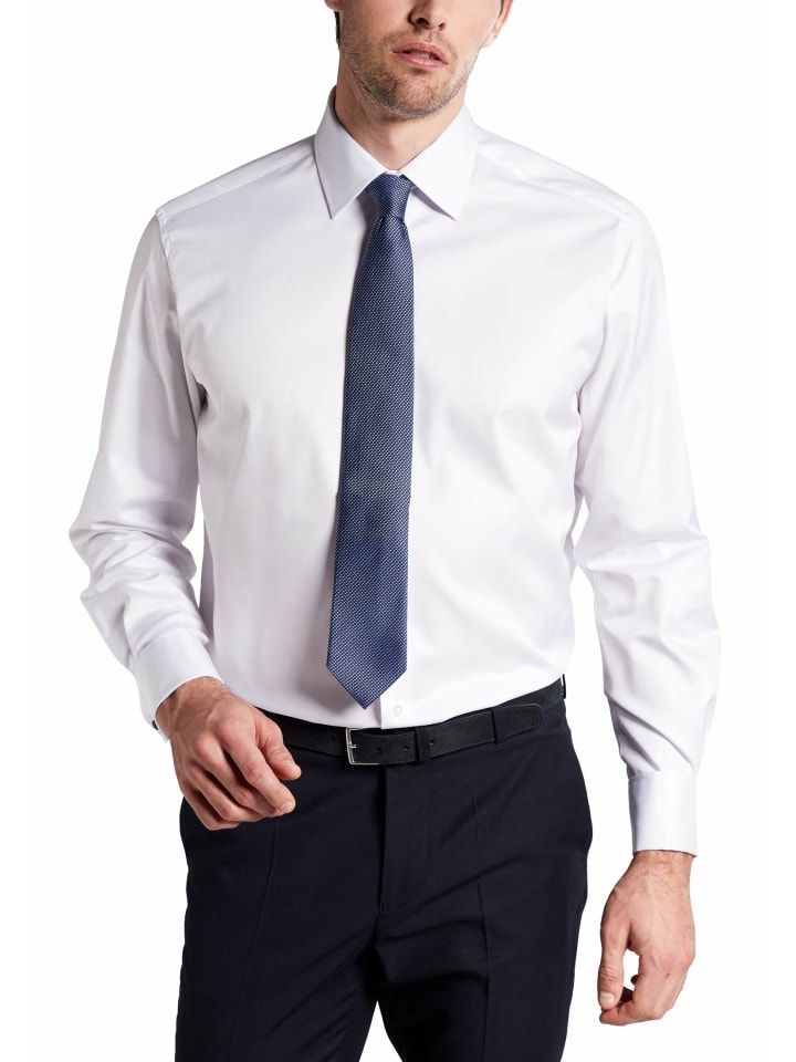 

Мужская деловая рубашка с длинными рукавами белого цвета Eterna