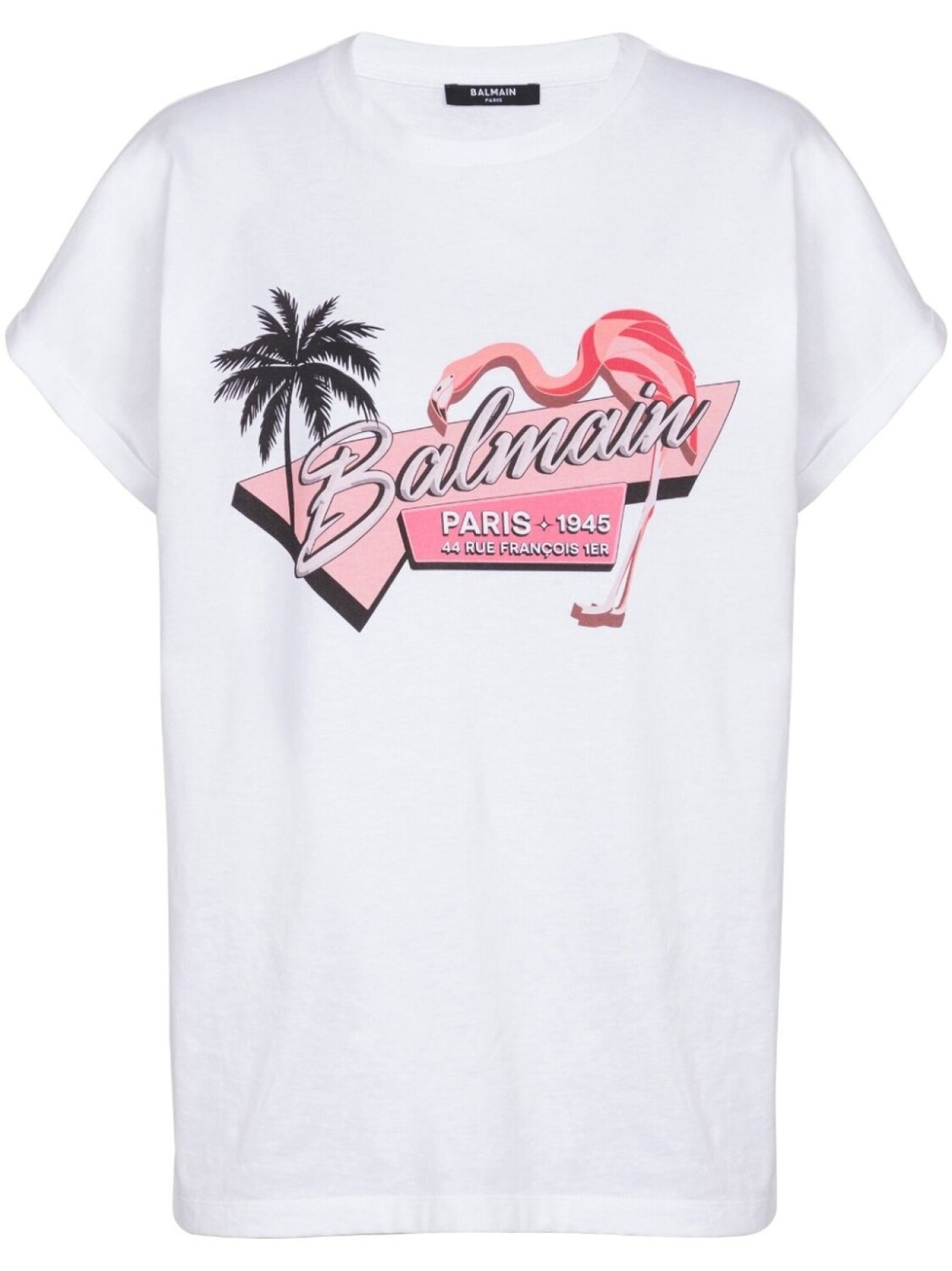 

Футболка с принтом Balmain, белый
