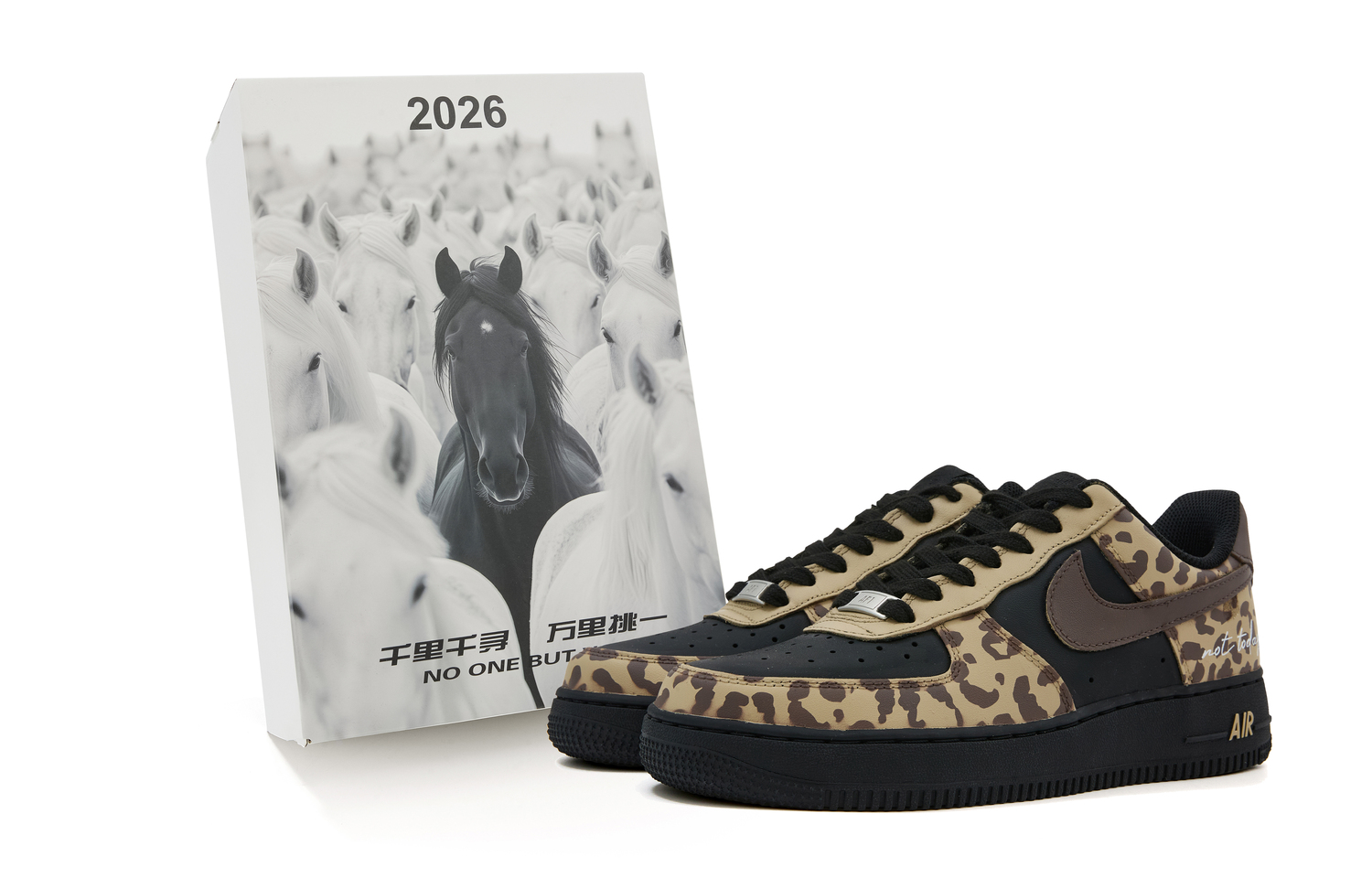 

Кроссовки Air Force 1 Abrasion Resistant Low top Skateboard Unisex Black Brown Nike, черный коричневый (Box)