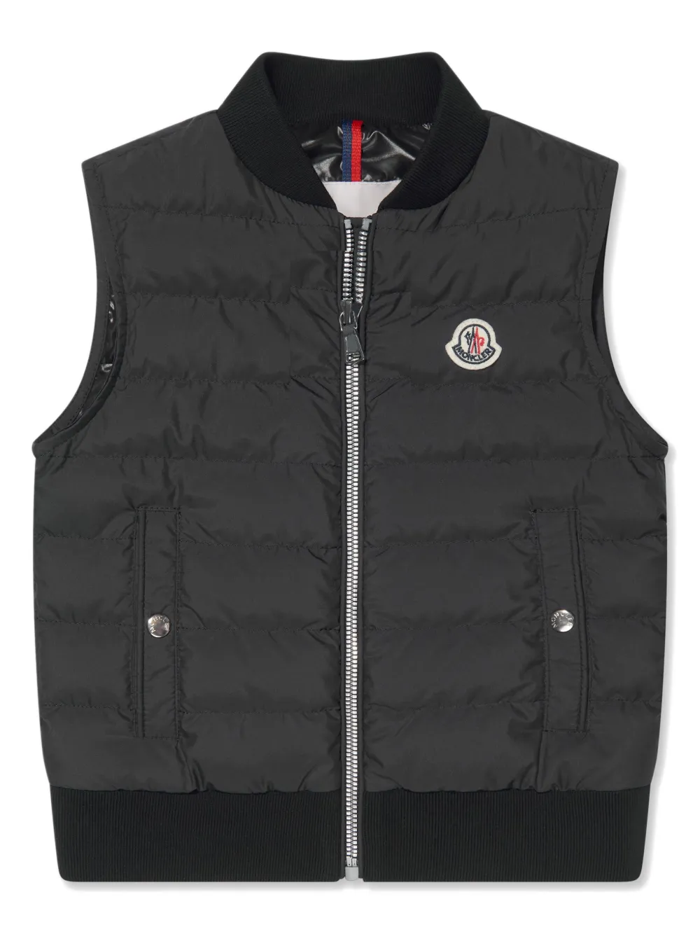 

Дутый жилет с логотипом Moncler Enfant, черный
