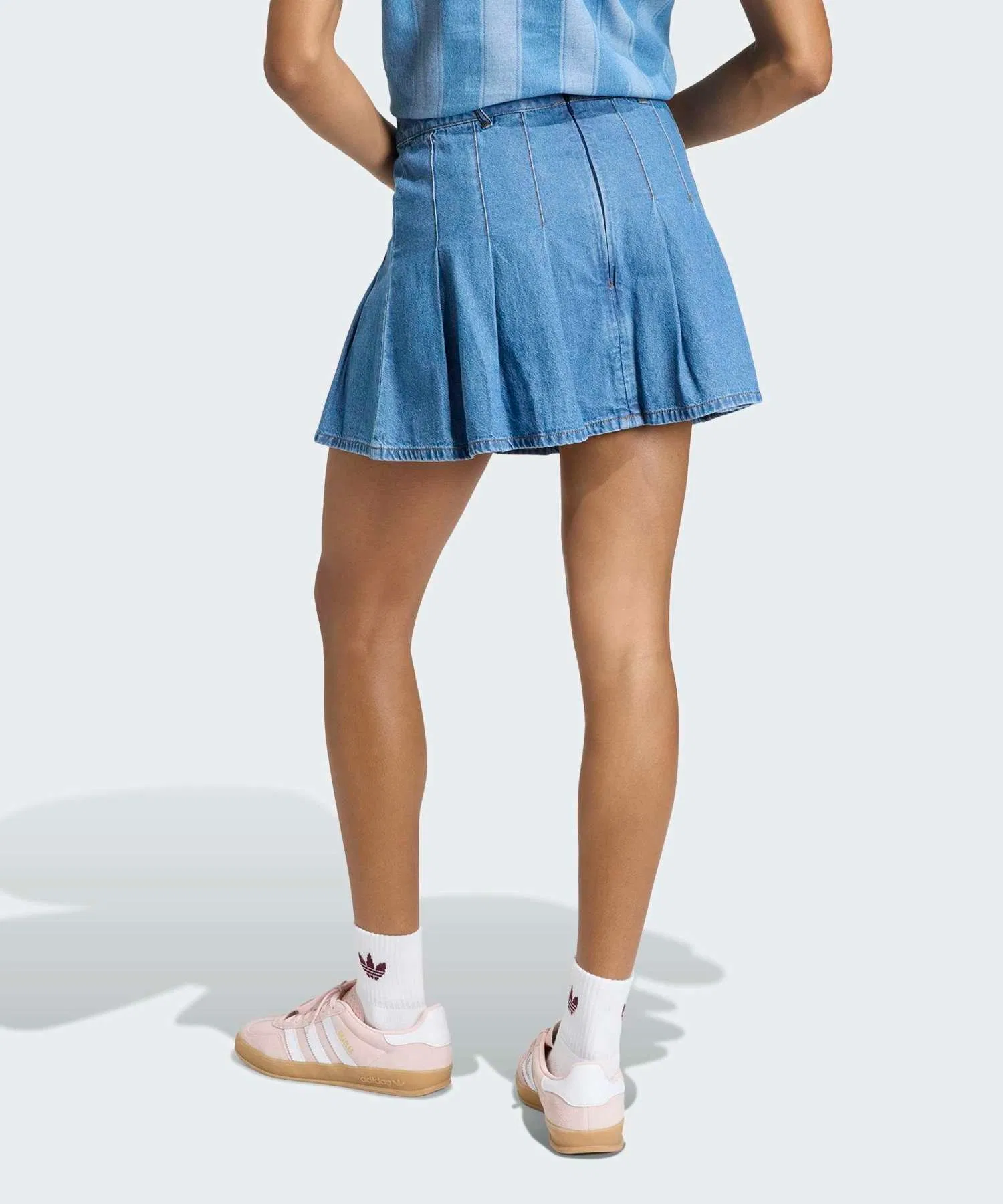 Джинсовая плиссированная юбка / adidas Originals — фото 2