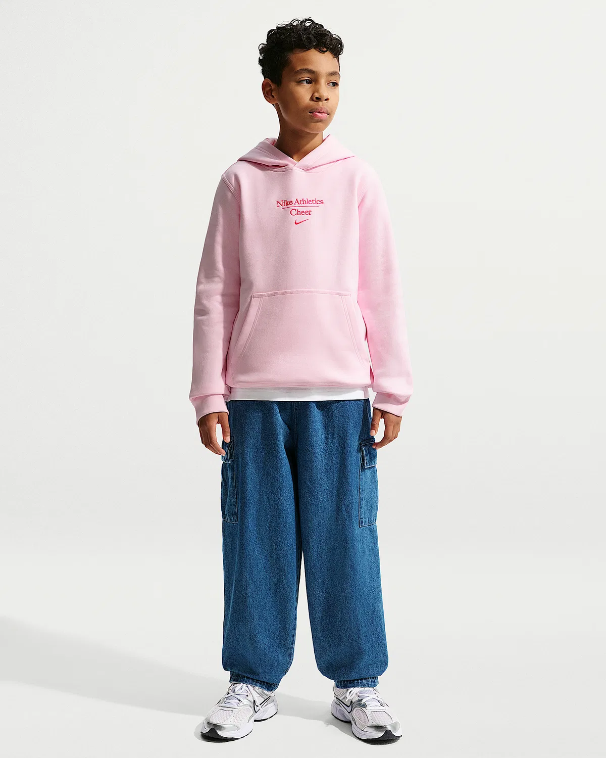 Детская толстовка Nike Cheer Pullover Hoodie, Pink Foam/Pink — фото 4