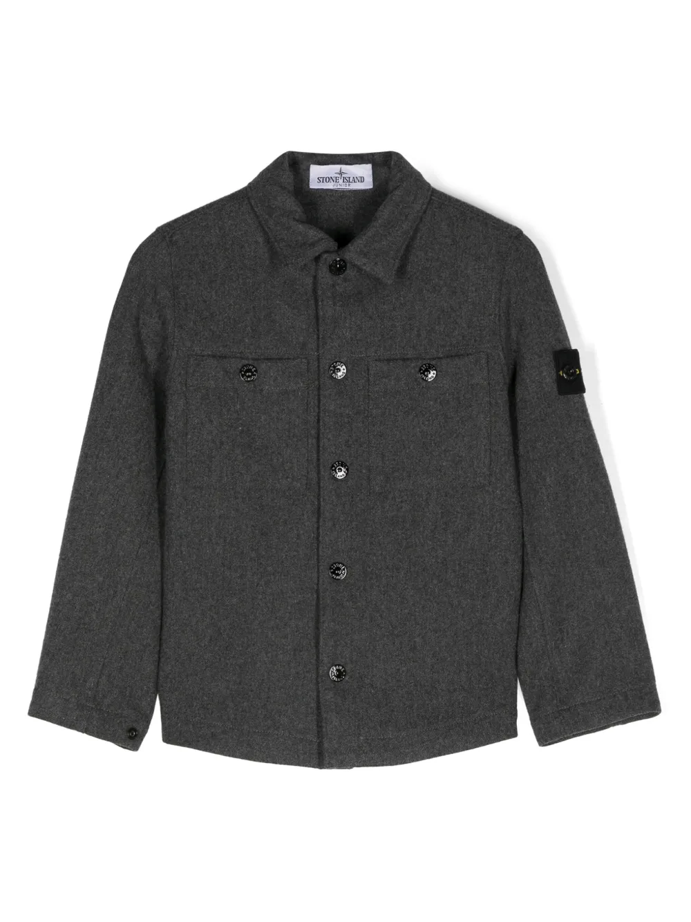 

Куртка-рубашка с нашивкой Compass Stone Island Junior, серый