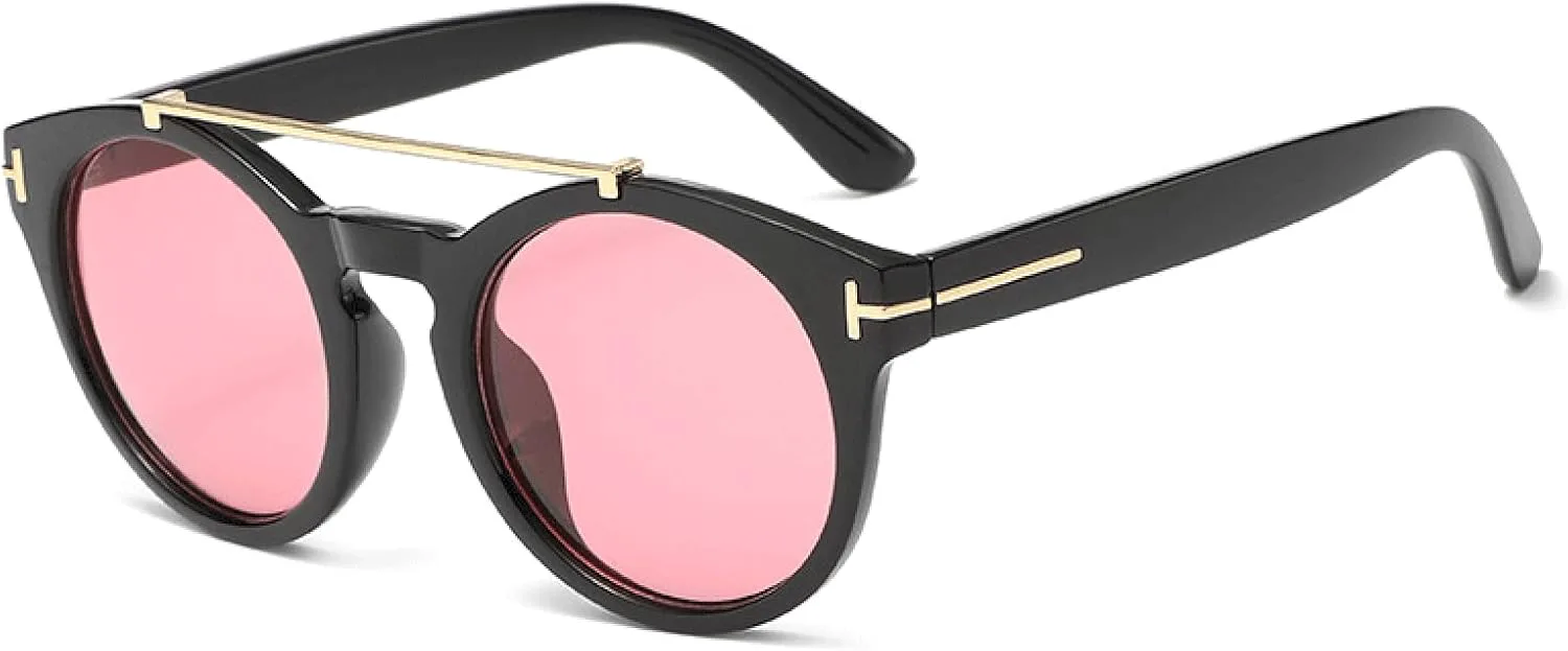 

Круглые солнцезащитные очки для мужчин и женщин, солнцезащитные очки с двойной перемычкой, панк-очки, очки с защитой от УФ-излучения UV400 DSVIGF, Grey Green