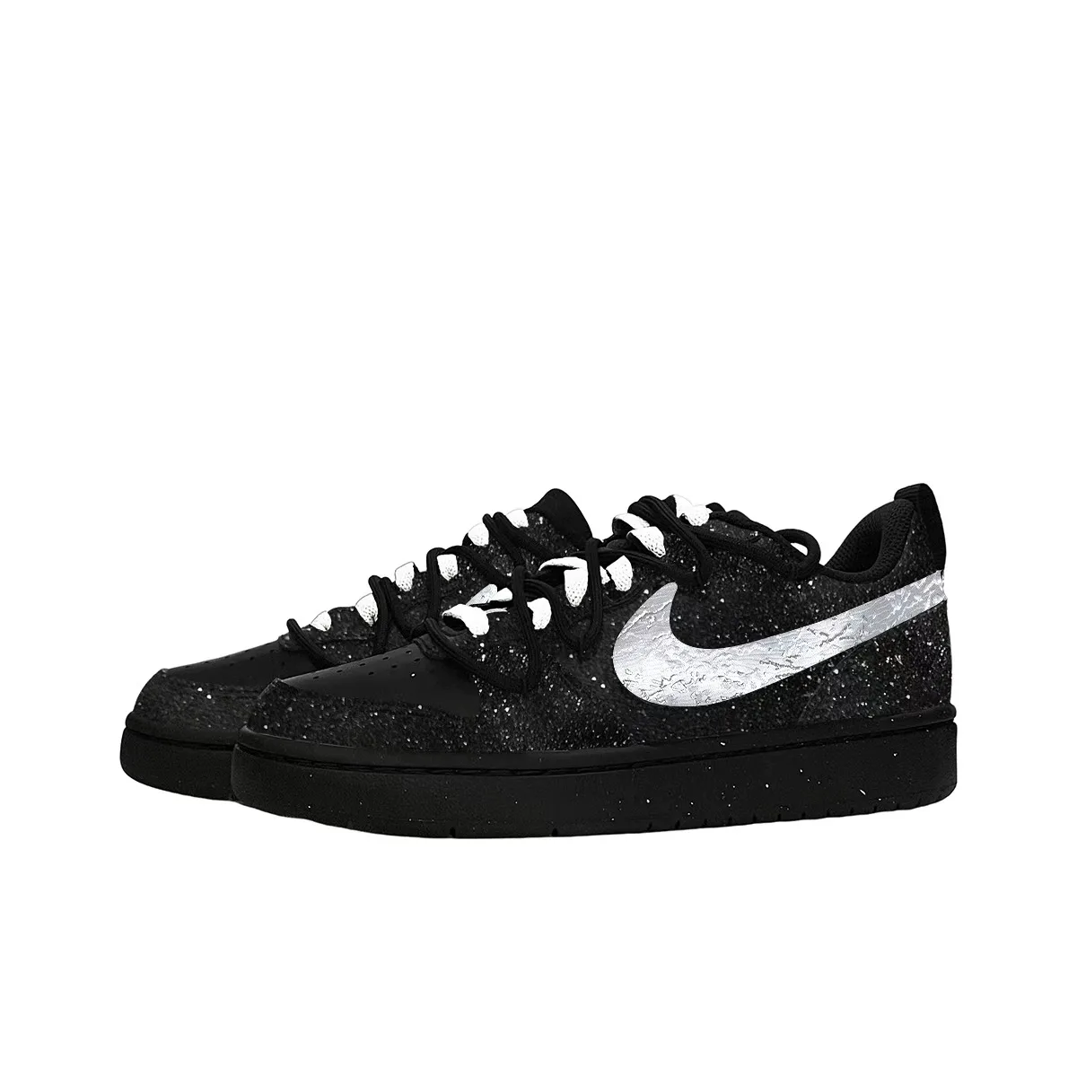 Nike Кроссовки для скейтбординга Court Borough Obsidian Silver Nugget Leather низкие черные унисекс — фото 4