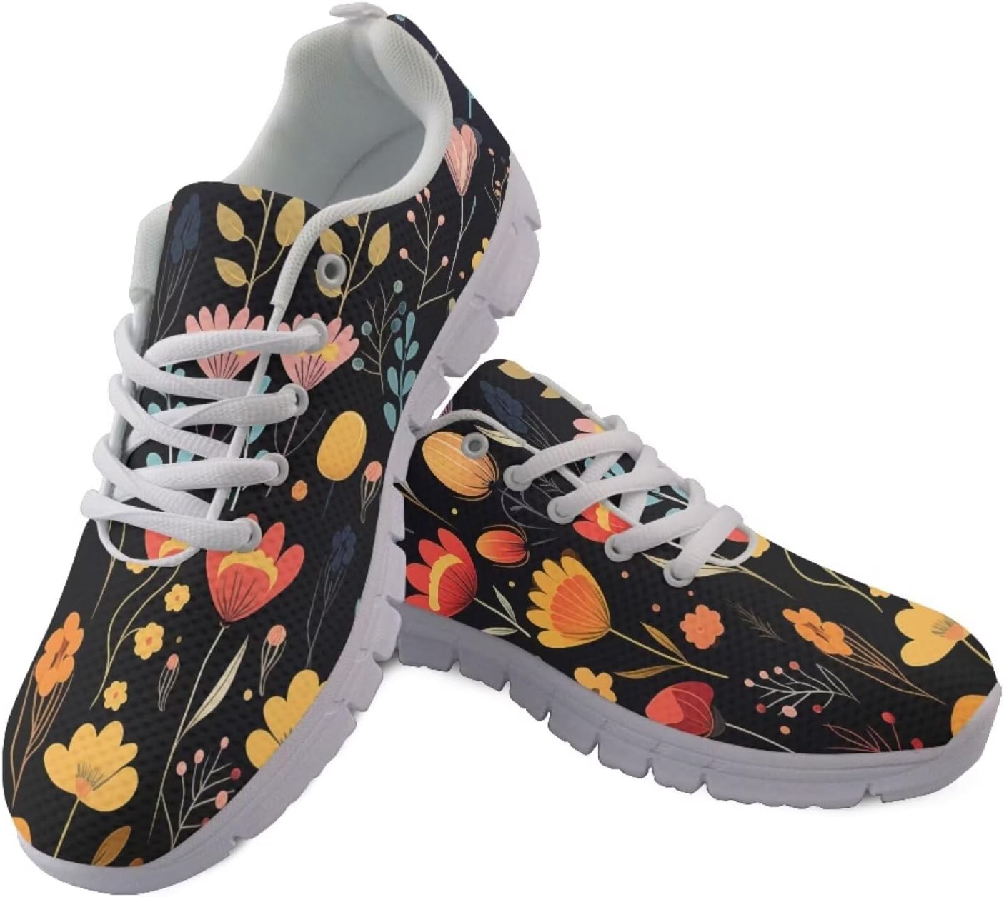 

Кроссовки Jeiento для улицы и спорта для женщин и мужчин, шнуровка, для бега по дороге, сетчатые дышащие, для занятий в спортзале, походов, велоспорта и танцев, Flower