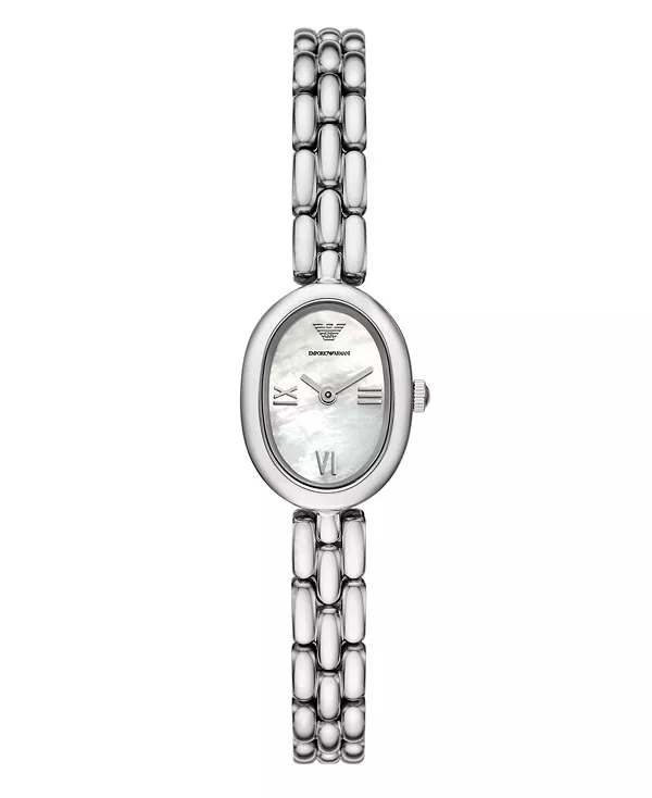 

Женские часы с двумя стрелками из нержавеющей стали, 24 мм Emporio Armani, silver