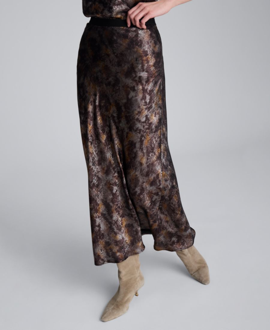 

Женская расклешенная юбка макси с металлизированным принтом Kenneth Cole, Black Multi