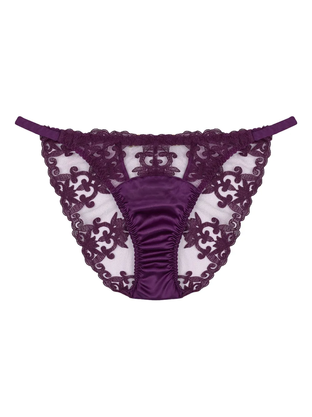 

Атласные трусы-брифы Cecilia с кружевом Fleur Of England, фиолетовый